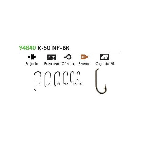 ANZUELO MUSTAD PARA MOSCA 94840-R50NP-BC